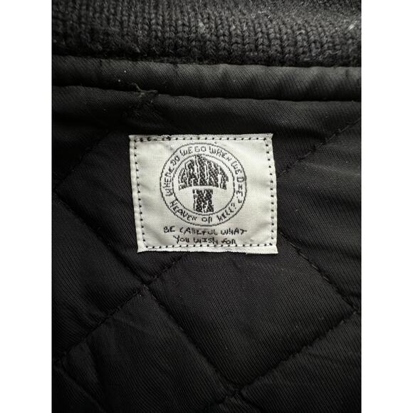 Saint Michael Black & White Embroidered Varsity Jacket - Picture 3 of 5